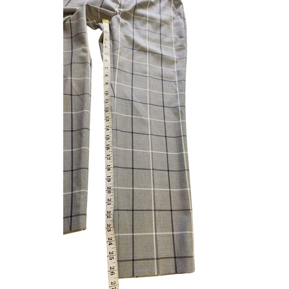 Tommy Hilfiger Gray Windowpane Plaid Slim Ankle Slack Pants Women Size 12 NWOT - Picture 10 of 13